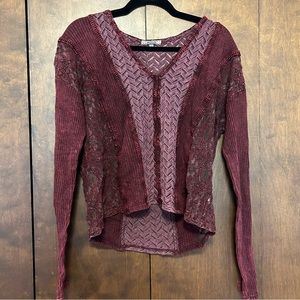 Maroon Lace Blouse